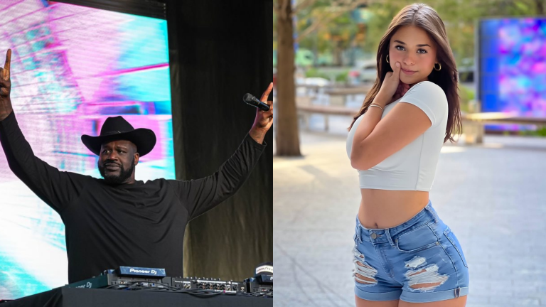 Shaquille O'Neal and Sophie Rain. - Source: Imagn, https://www.instagram.com/p/DMnuLEsO1LB/?img_index=1