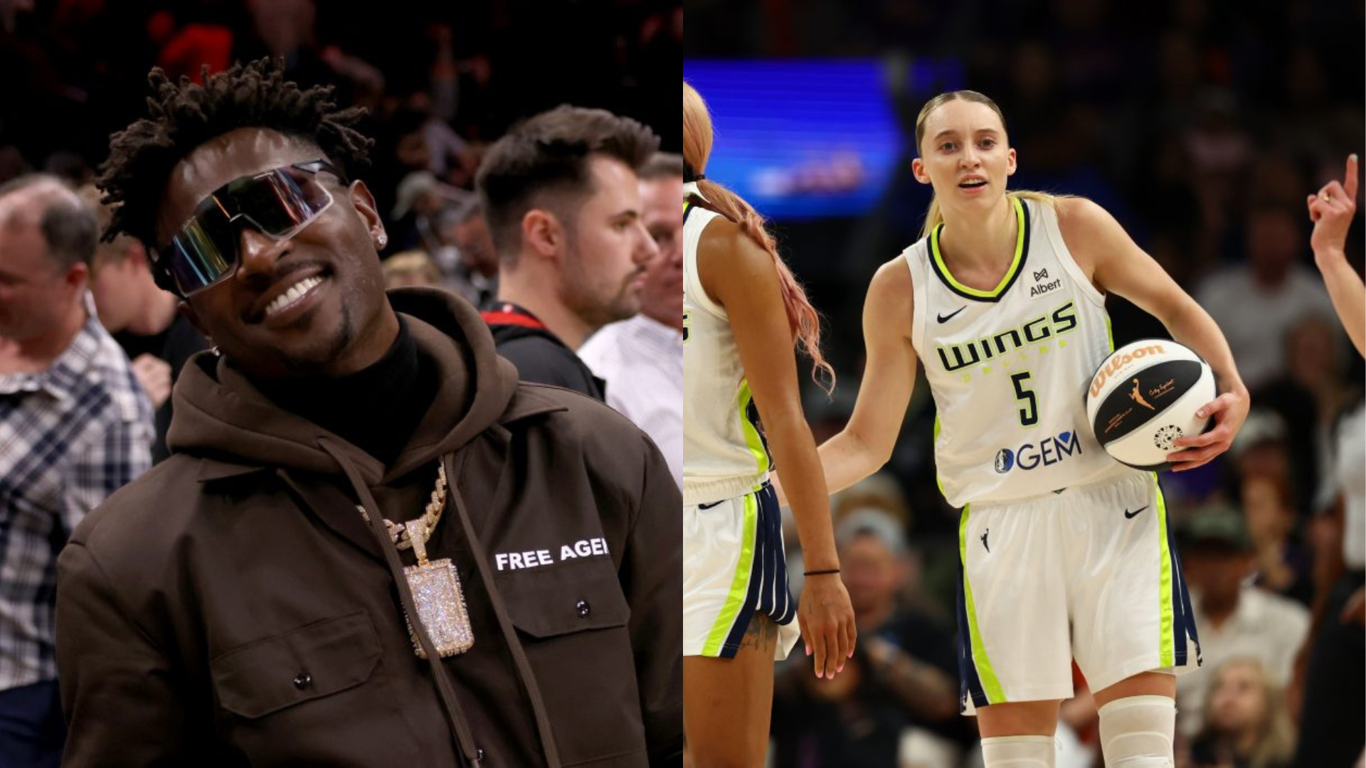 Antonio Brown and Paige Bueckers. - Source: Imagn