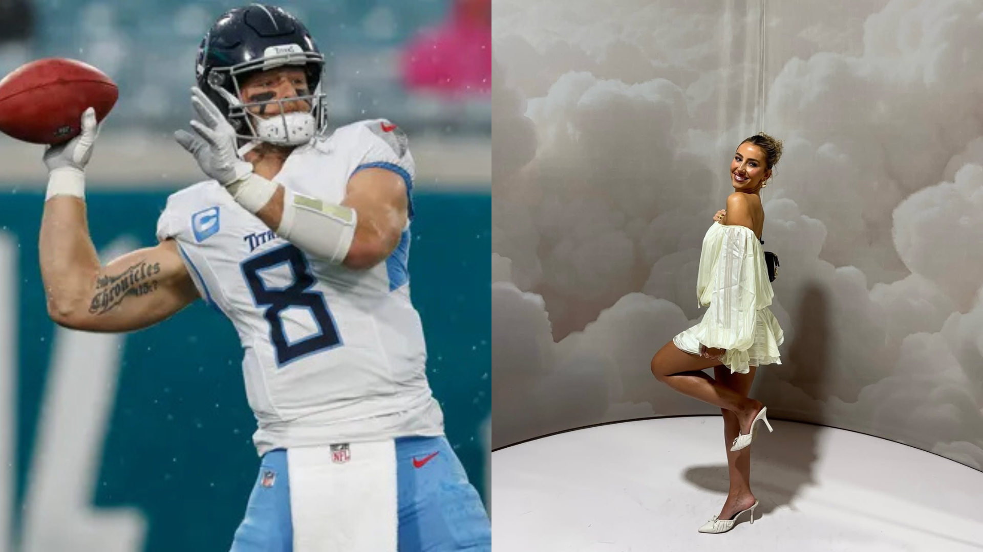 Will Levis and Gia Duddy. - Source: Imagn, https://www.instagram.com/p/DO4Sm4KkmPh/?img_index=4