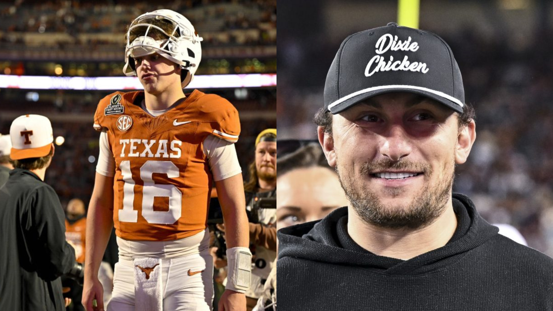 Arch Manning and Johnny Manziel. - Source: Imagn