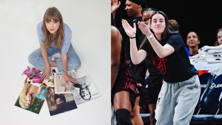 Caitlin Clark and Taylor Swift. - Source: Imagn, https://www.instagram.com/p/DKSF56YueNv/?img_index=3
