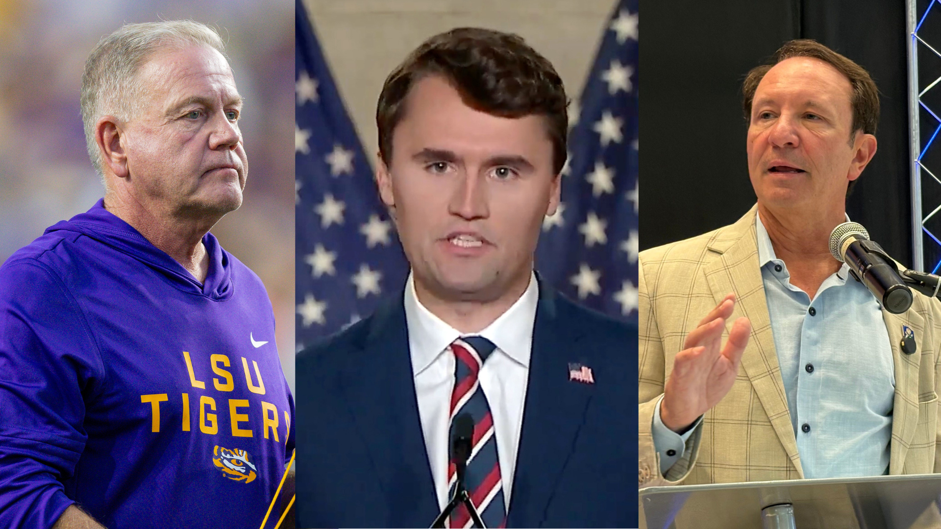 Days After Involvement In Brian Kelly Firing, Louisiana Governor Calls On School To Honor Charlie Kirk With New Statue Image Credit: Imagn Images