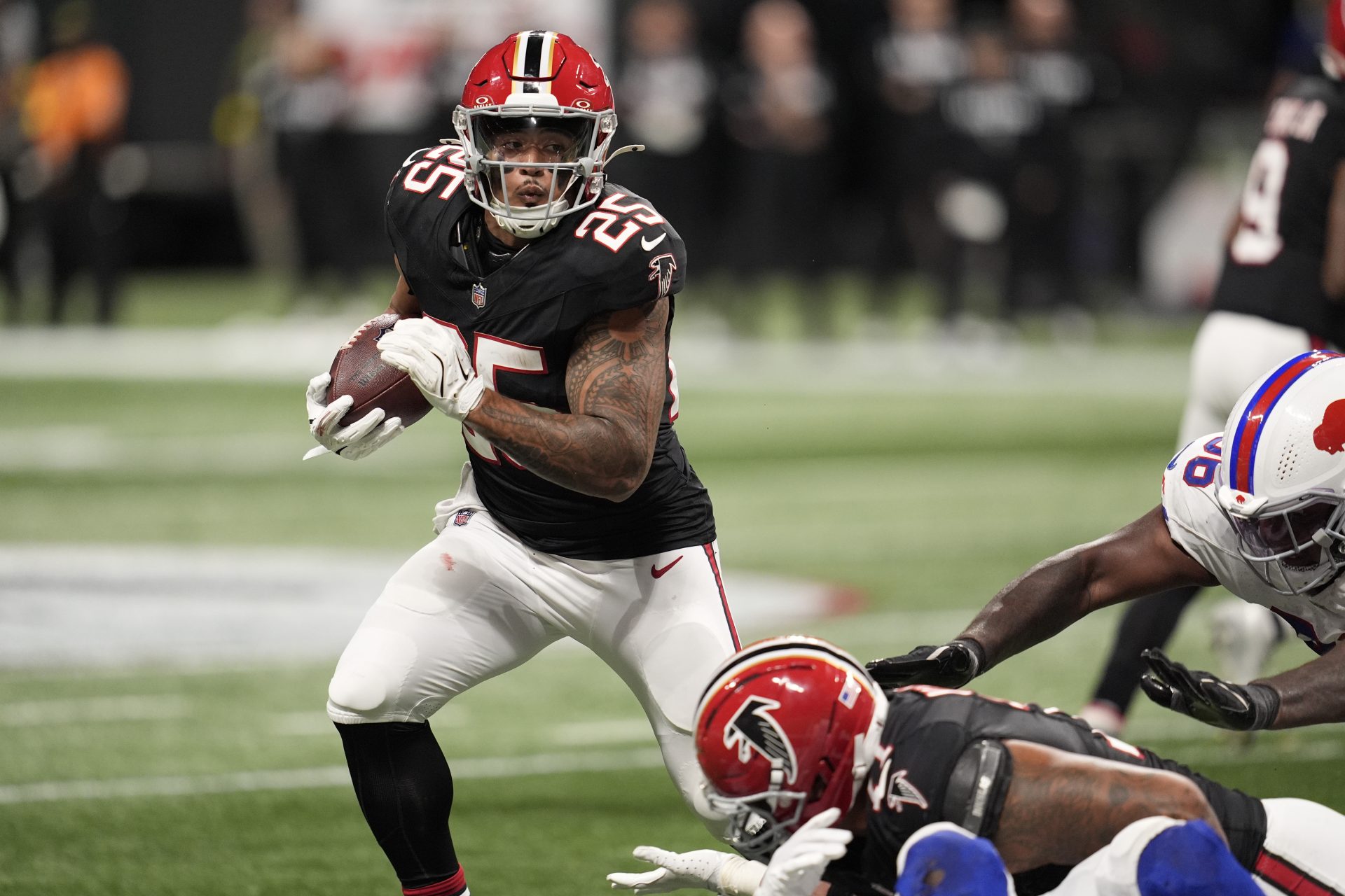 Is Tyler Allgeier Playing Today? All We Know About Falcons RB's Status Ahead Of Dolphins Matchup Atlanta Falcons running back Tyler Allgeier (25) carried the ball against the Buffalo Bills during the second half of a game at Mercedes-Benz Stadium.