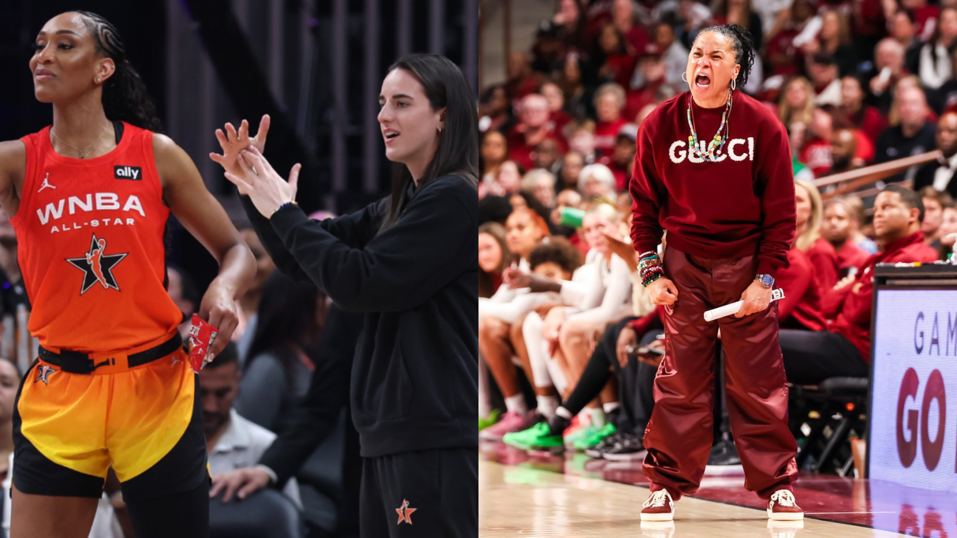 A'ja Wilson, Dawn Staley and Caitlin Clark. - Source: Imagn