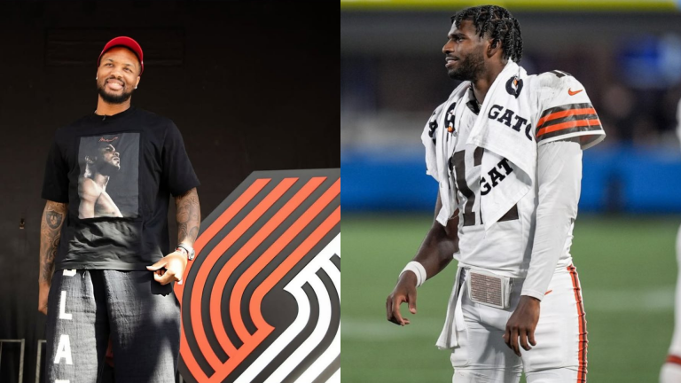 Damian Lillard and Shedeur Sanders. - Source: https://www.instagram.com/p/DPbmSy2EZoZ/?img_index=3, Imagn