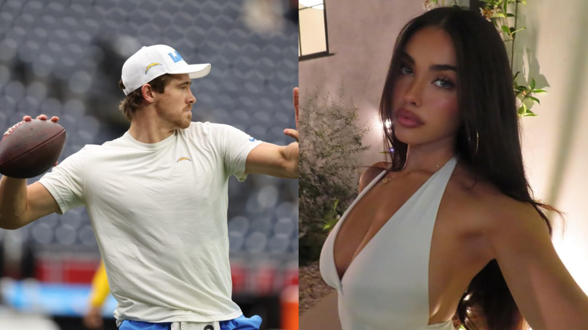 Justin Herbert and Madison Beer. - Source: @madisonbeer on Instagram, Imagn