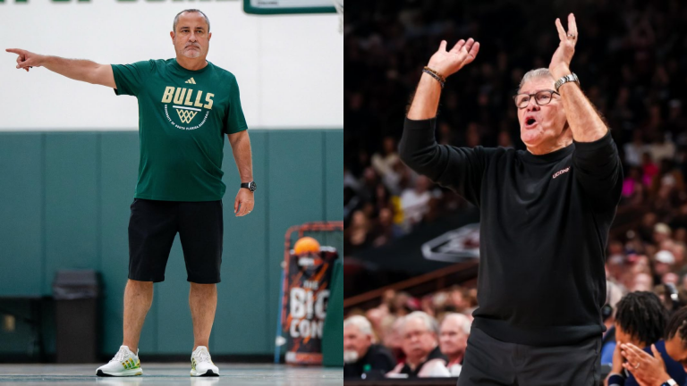 Jose Fernandez and Geno Auriemma. - Source: Imagn, https://www.instagram.com/p/DQFsxoyCWhG/?hl=en&img_index=1