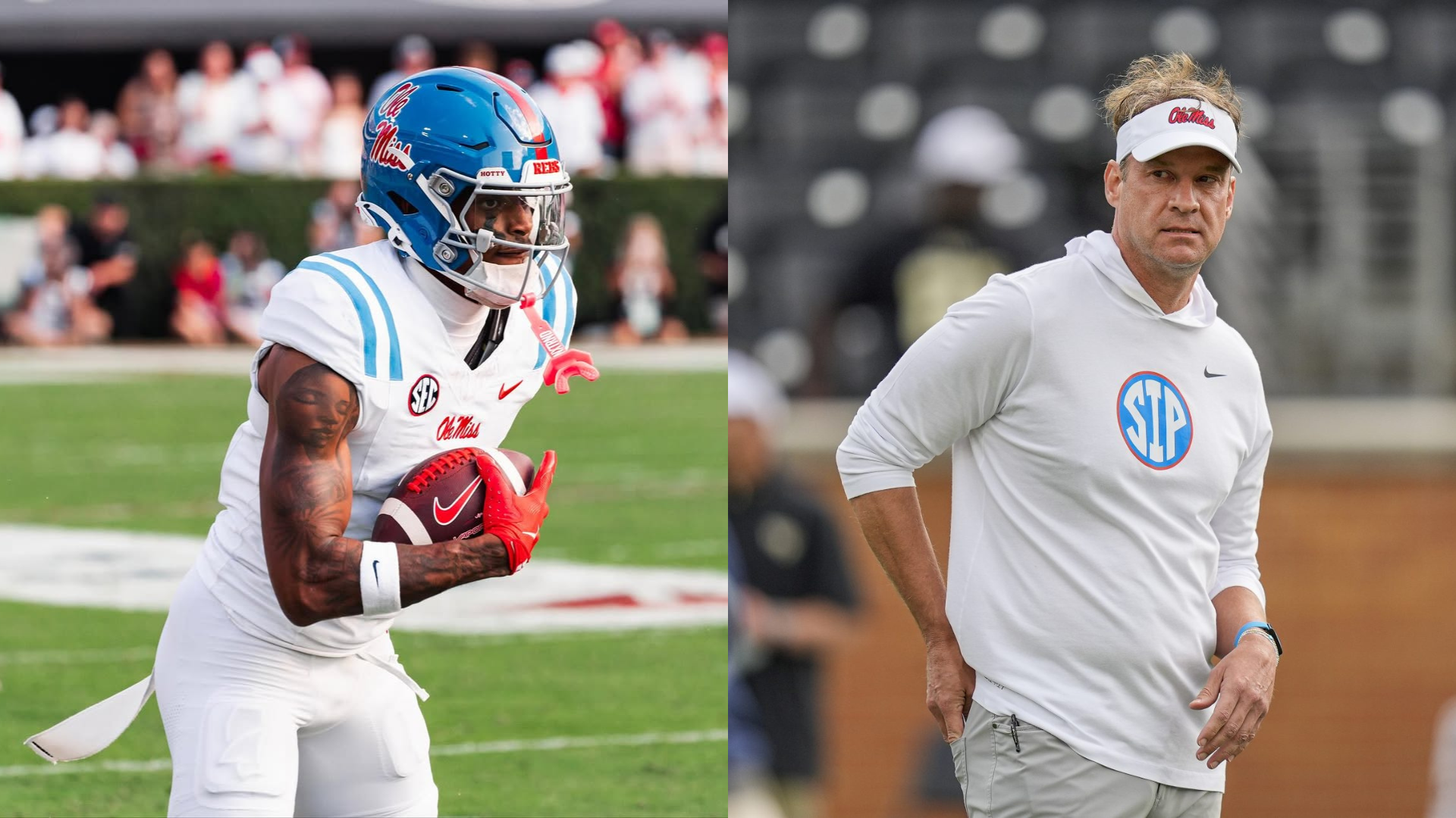 Caleb Odom and Lane Kiffin. - Source: https://www.instagram.com/p/DQCtxTUDgtI/?img_index=5, Imagn