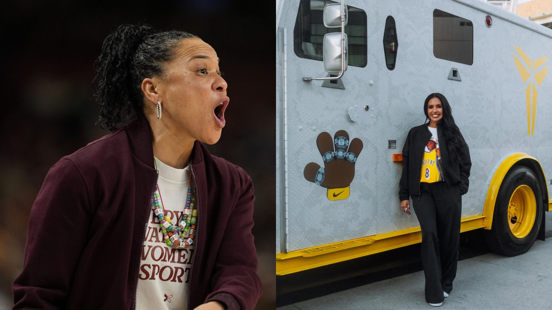Dawn Staley and Vanessa Bryant. - Source: Imagn, https://www.instagram.com/p/DN9VMRfkjmw/