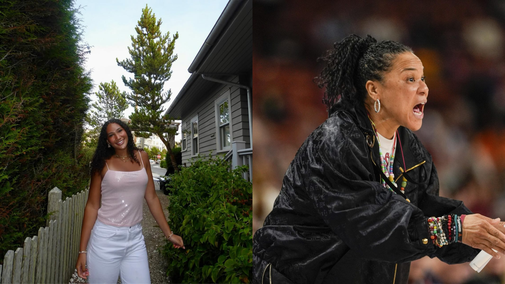 Dawn Staley and Kaeli Wynn. - Source: Imagn, https://www.instagram.com/p/DNZj37DxQYT/?img_index=9