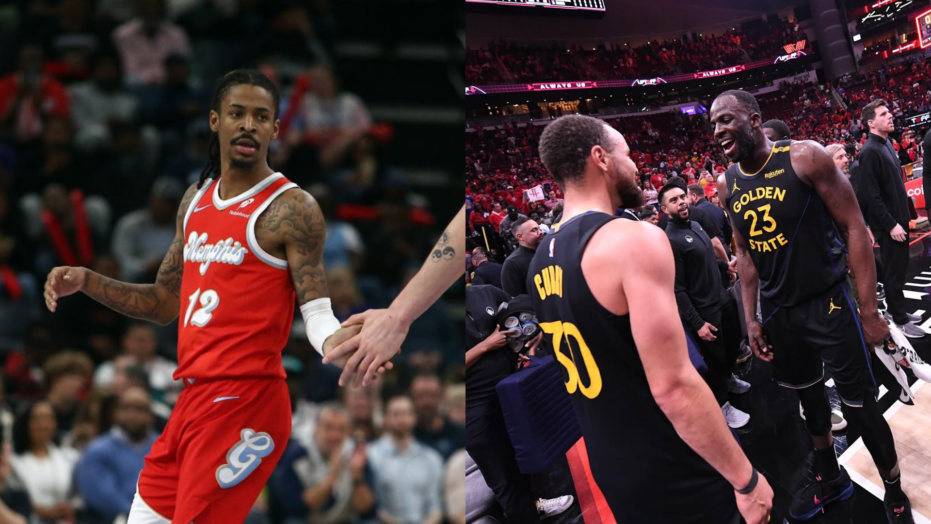 Ja Morant, Stephen Curry and Draymond Green. - Source: Imagn, https://www.instagram.com/p/DJUoXyRpJUs/?hl=en&img_index=3