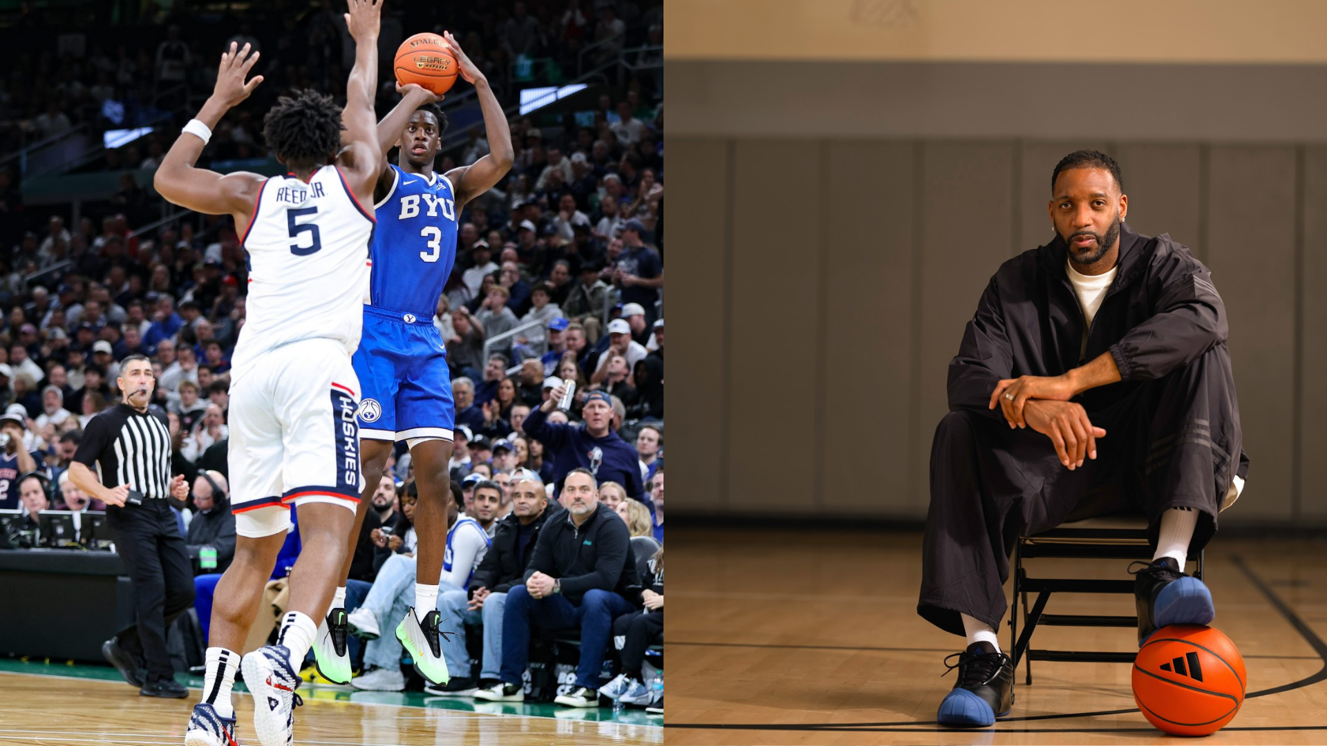 AJ Dybantsa and Tracy McGrady. - Source: Imagn, https://www.instagram.com/p/DOOgOUGka48/?hl=en&img_index=1