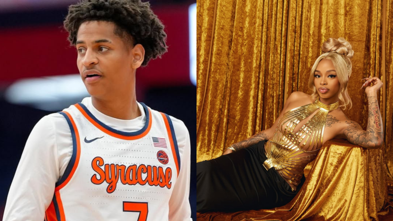 Kiyan Anthony and Angel Bradley. - Source: Imagn, https://www.instagram.com/p/DQ90APQEZsy/?img_index=1