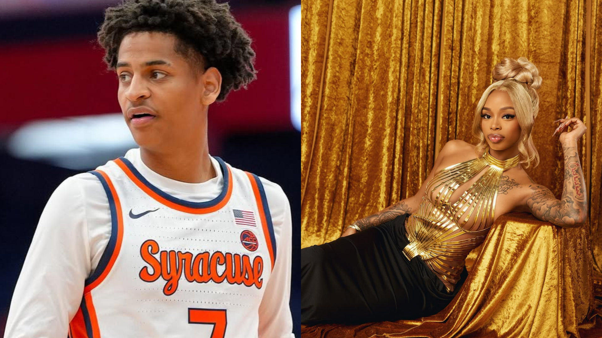 Kiyan Anthony and Angel Bradley. - Source: Imagn, https://www.instagram.com/p/DQ90APQEZsy/?img_index=1