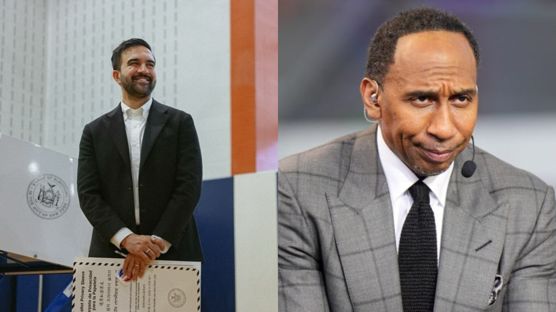 Stephen A. Smith and Zohran Mamdani. - Source: Imagn, https://www.instagram.com/p/DQpDuCwDm-h/?hl=en&img_index=1
