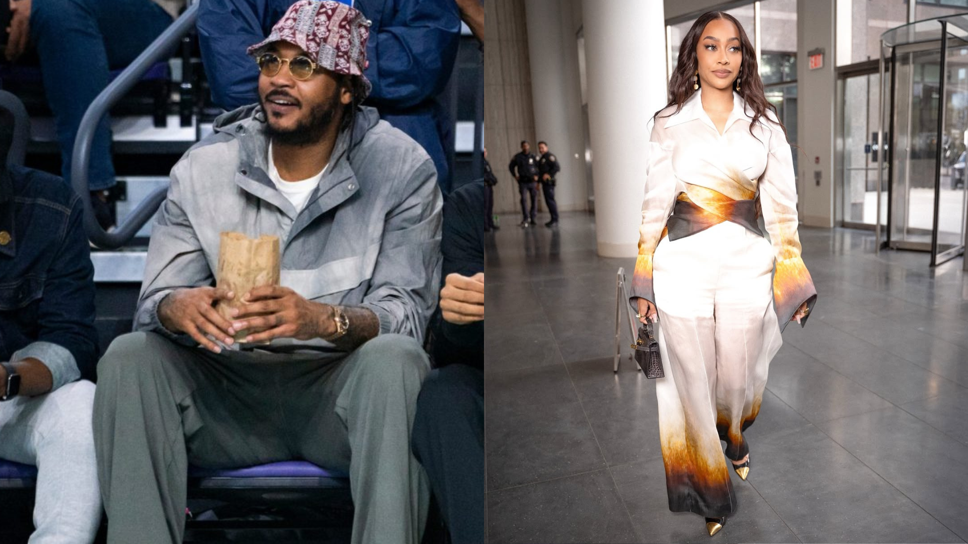 Carmelo and La La Anthony. - Source: Imagn, https://www.instagram.com/p/DQuHWwcjSh5/?img_index=3