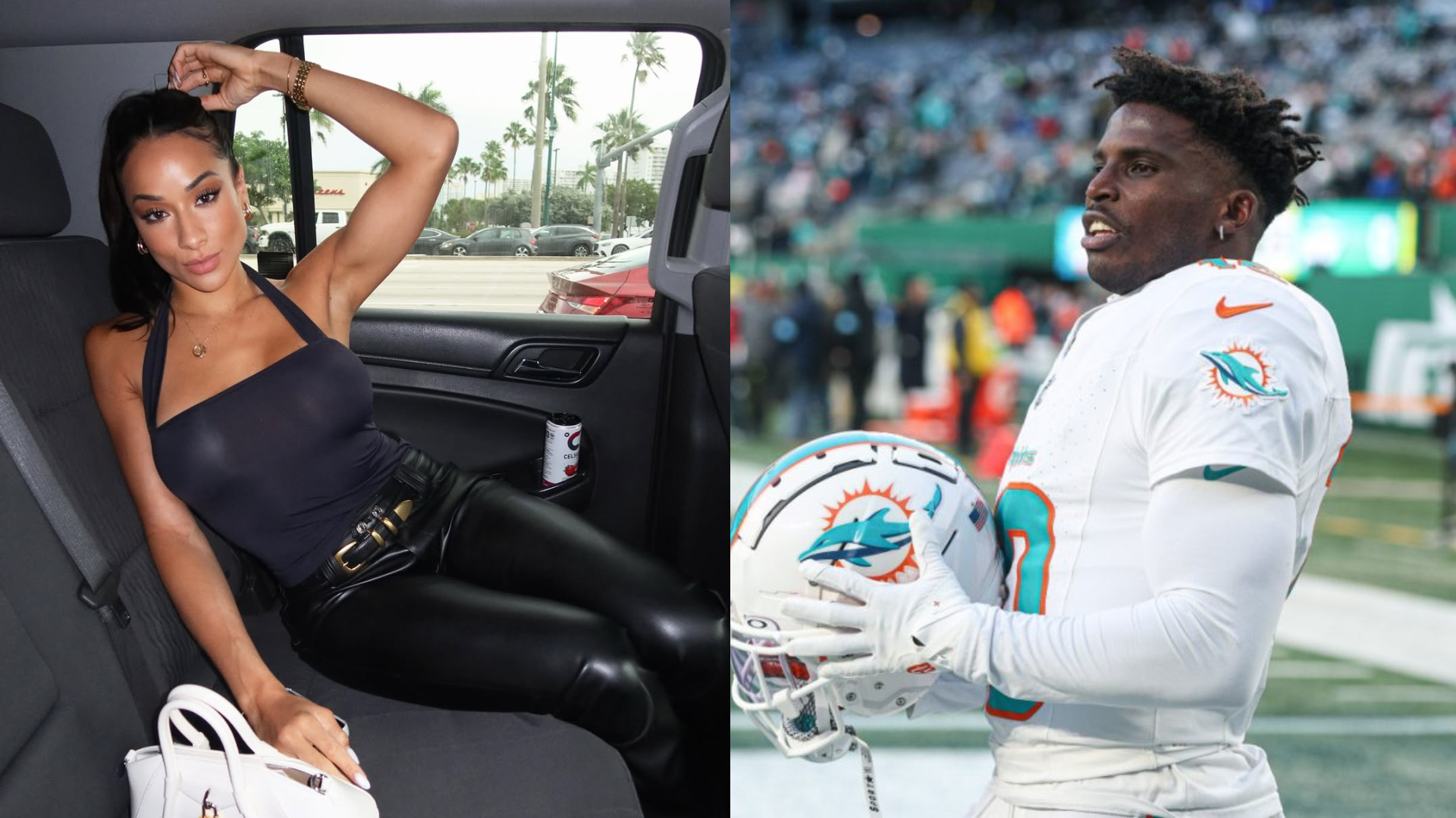 Tyreek Hill and Keeta Vaccaro. - Source: Imagn, https://www.instagram.com/p/DO2GpHLjWFU/?img_index=2