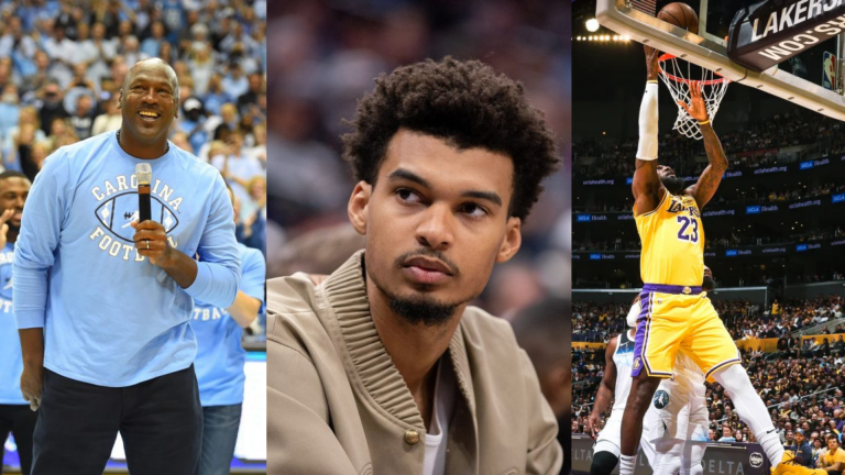 Victor Wembanyama, Michael Jordan and LeBron James. - Source: Imagn