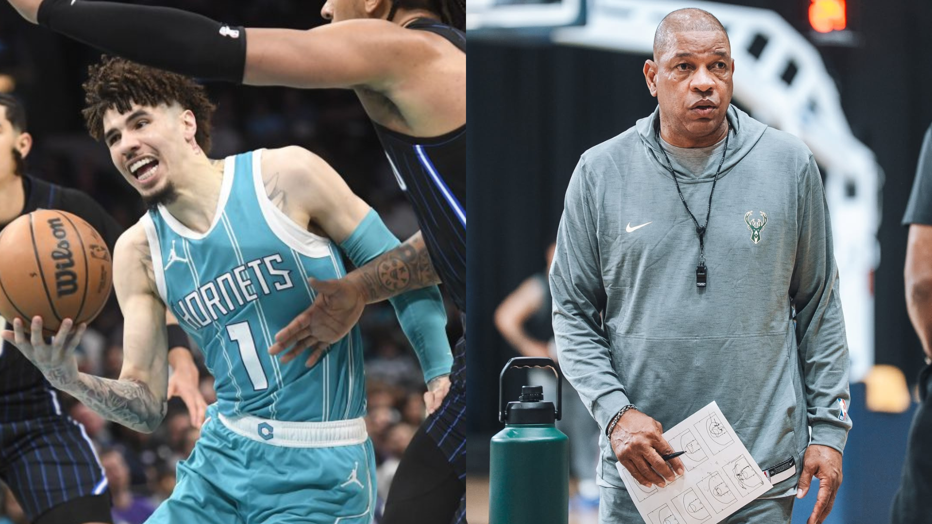 LaMelo Ball and Doc Rivers. - Source: https://www.instagram.com/p/DPctTwZgM1e/?img_index=7, Imagn