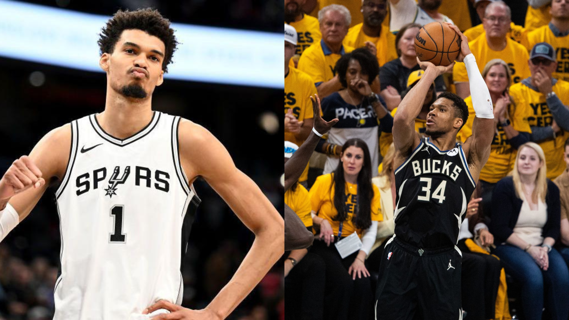 Giannis Antetokounmpo and Victor Wembanyama. - Source: Imagn