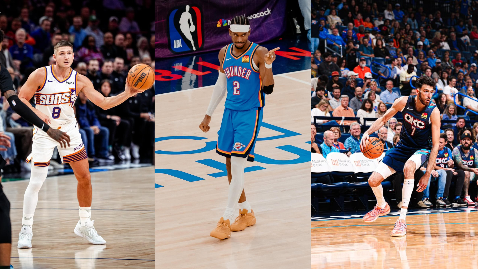 Shai Gilgeous-Alexander, Grayson Allen and Chet Holmgren. - Source: https://www.instagram.com/p/DRk2t2fkTuP/?hl=en&img_index=1, https://www.instagram.com/p/DRSu25-kYgi/?img_index=1, https://www.instagram.com/p/DSBz9l8DPe_/?hl=en&img_index=8