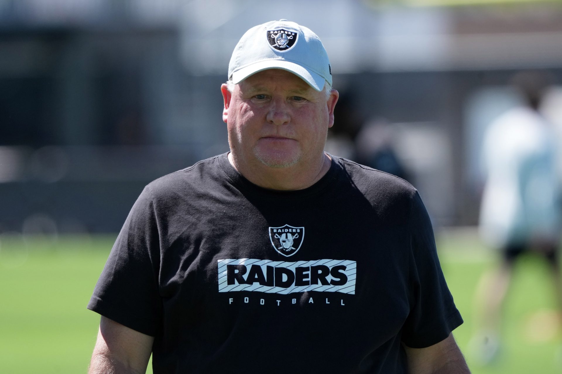 Las Vegas Raiders offensive coordinator Chip Kelly during training camp at the Intermountain Healthcare Performance Center.