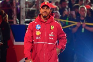 Lewis Hamilton at the 2025 Las Vegas Grand Prix. Credits: Gary A. Vasquez-Imagn Images