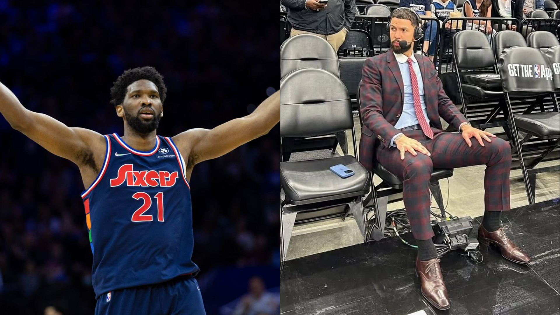 Joel Embiid and Austin Rivers. - Source: Imagn, https://www.instagram.com/p/DRXmkDzCYxi/?hl=en&img_index=8