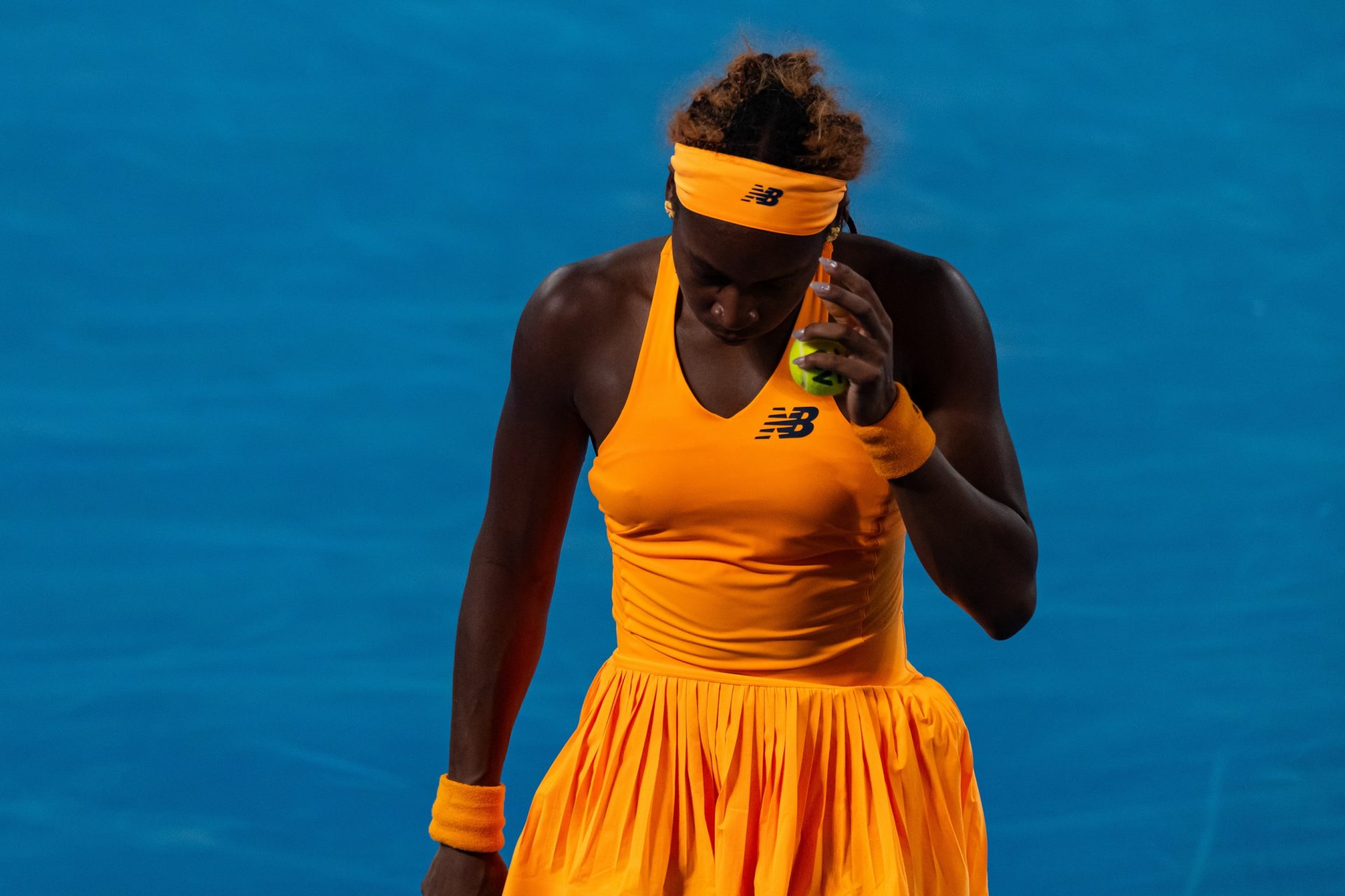 Coco Gauff of United States in action against Elina Svitolina of Ukraine in the quarterfinals of the women’s singles at the Australian Open at Rod Laver Arena in Melbourne Park.