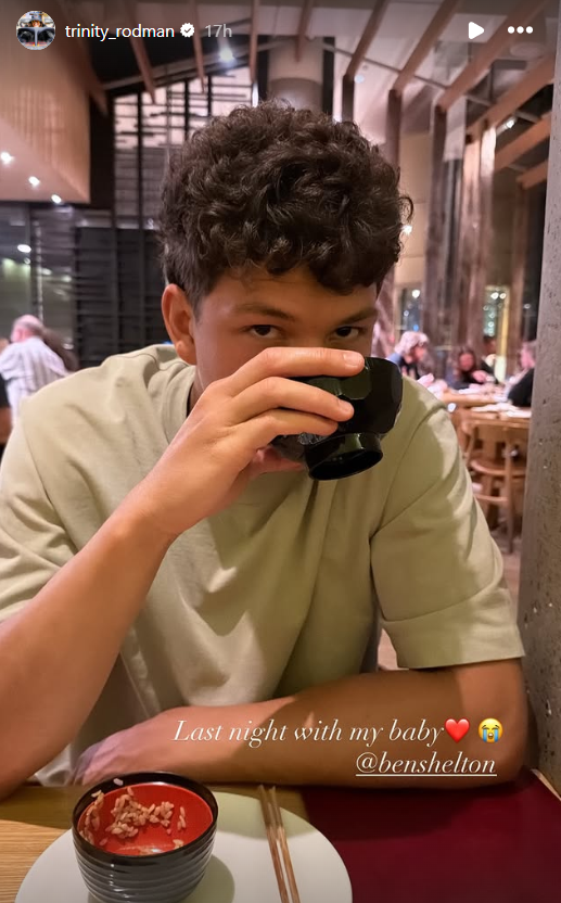 Screenshot from Trinity Rodman's Instagram story