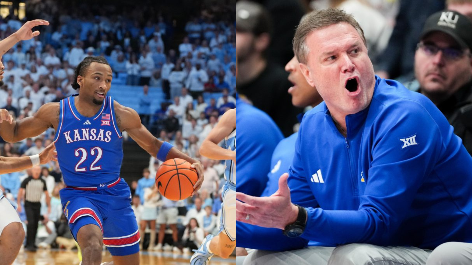 Bill Self and Darryn Peterson. - Source: Imagn