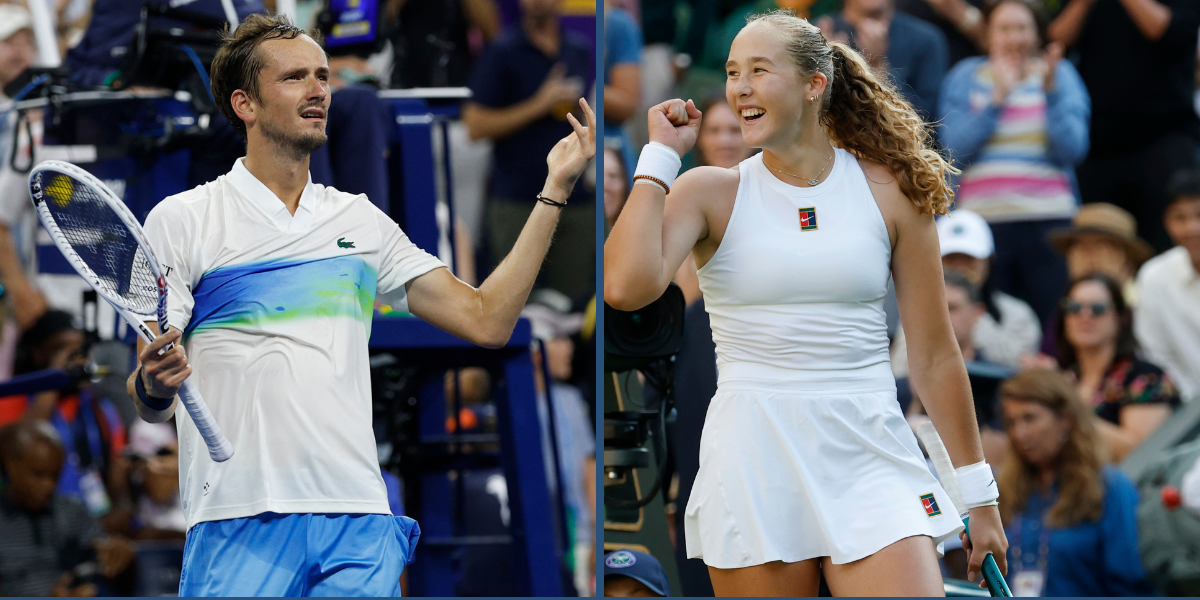 Daniil Medvedev (L) and Mirra Andreeva. (Image credits: Imagn)