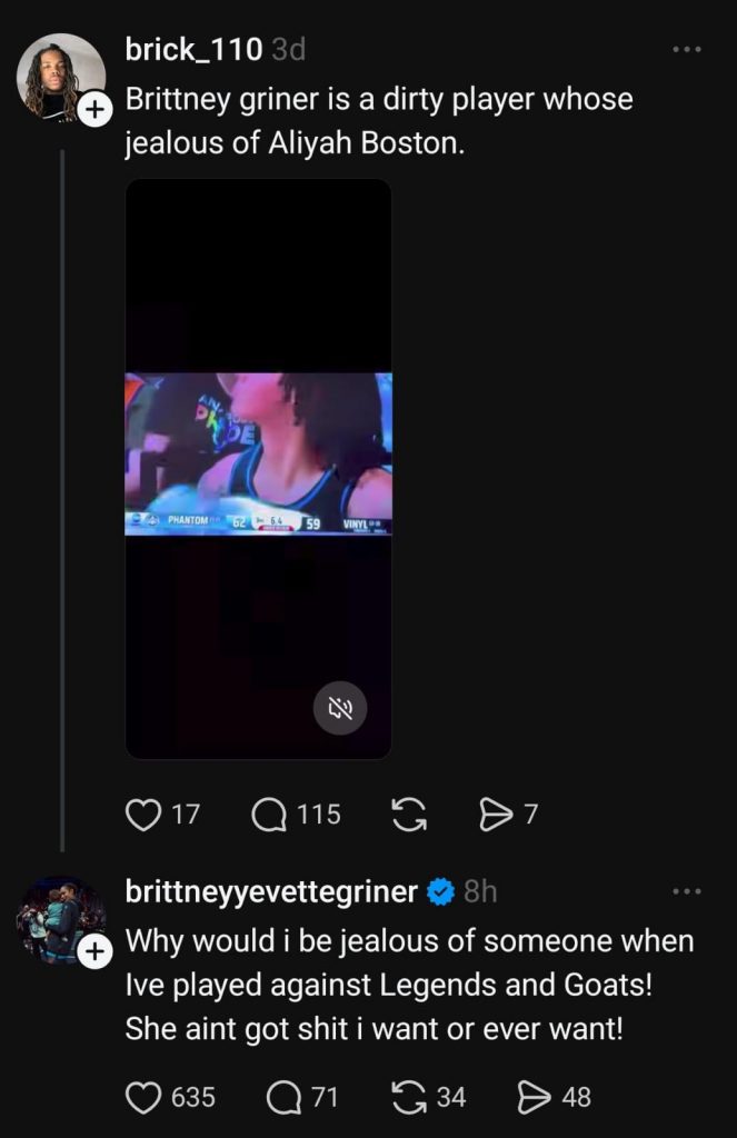 Griner's comment on Threads