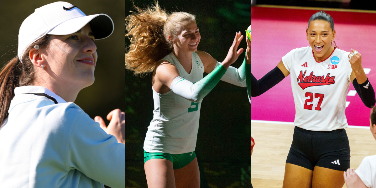Caitlin Clark, Brooke Nuneviller, and Harper Murray. (Images by Imagn)