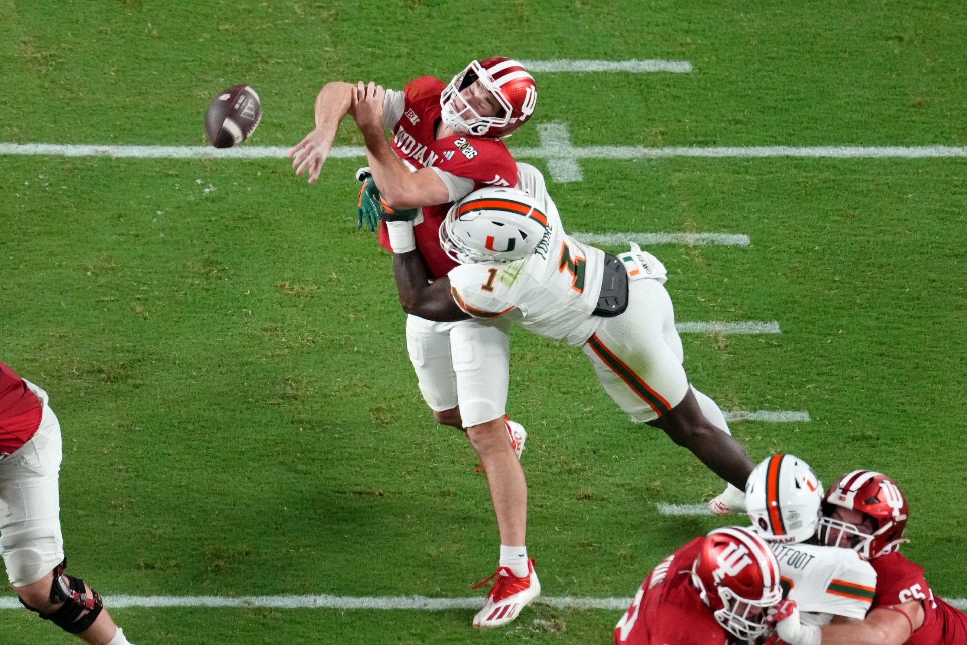 Miami vs Indiana, Fernando Mendoza,  College Football Playoff National Championship game.   Source: James Lang-Imagn Images
