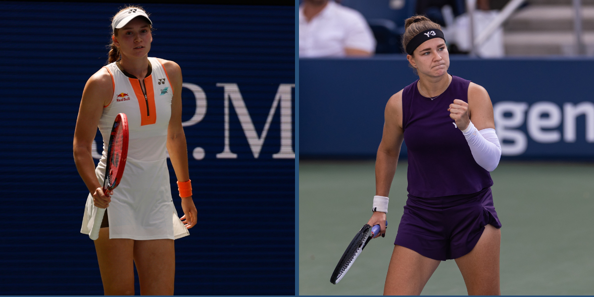 Elena Rybakina (L) and Karolina Muchova. (Image credits: Imagn)