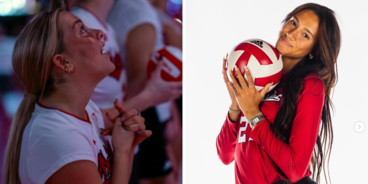 Nebraska Volleyball's Keri Leimbach and Harper Murray. (Images by Imagn)