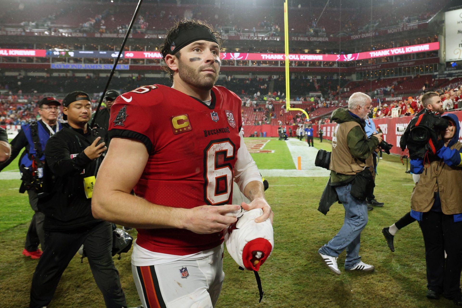 Tampa Bay Buccaneers quarterback Baker Mayfield.
Source: Nathan Ray Seebeck-Imagn Images