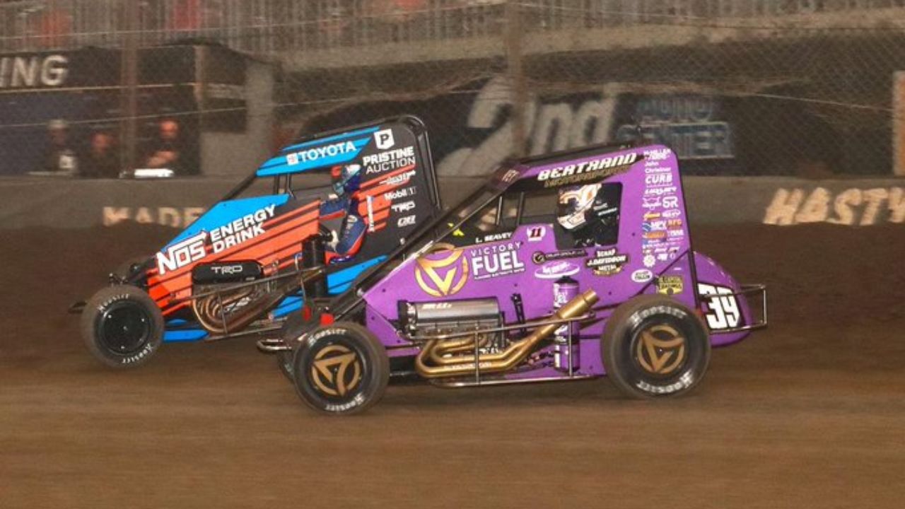 Midget cars competing in Chili Bowl Nationals. Image: X/ cbnationals

(https://x.com/cbnationals/status/1996792068211970495)