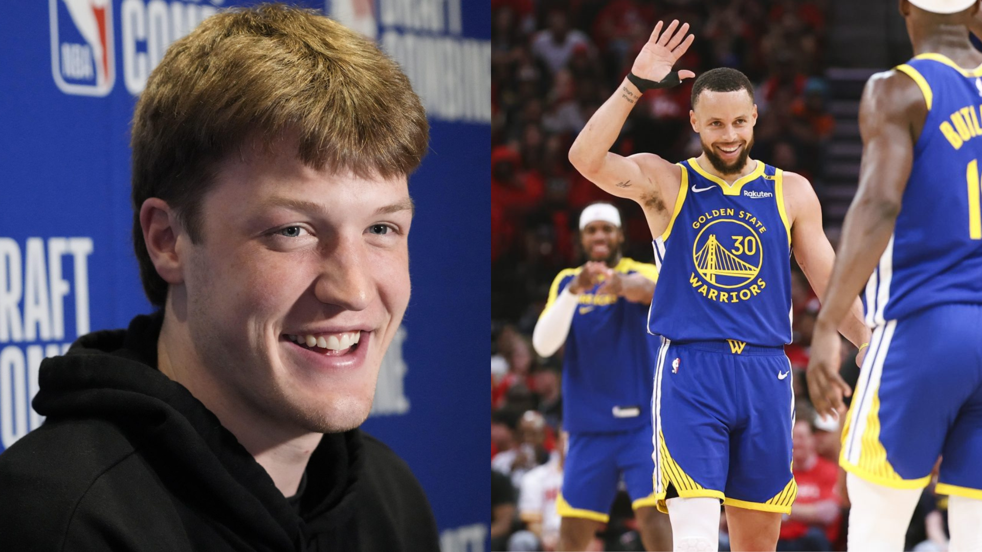 Kon Knueppel and Stephen Curry. - Source: Imagn