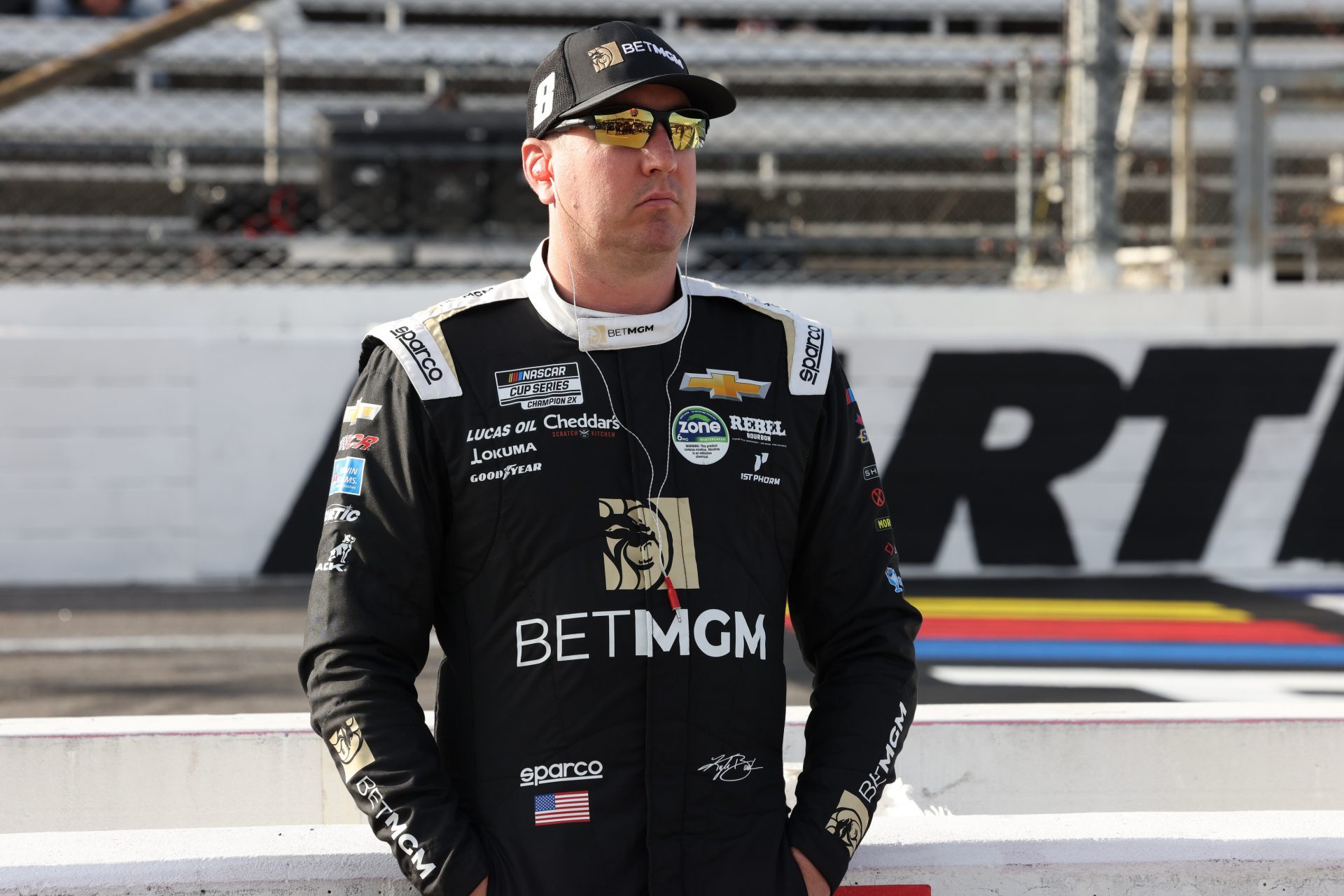 NASCAR Cup Series driver Kyle Busch (8) before NASCAR Cup Series Xfinity 500 Practice and Qualifying at Martinsville Speedway.