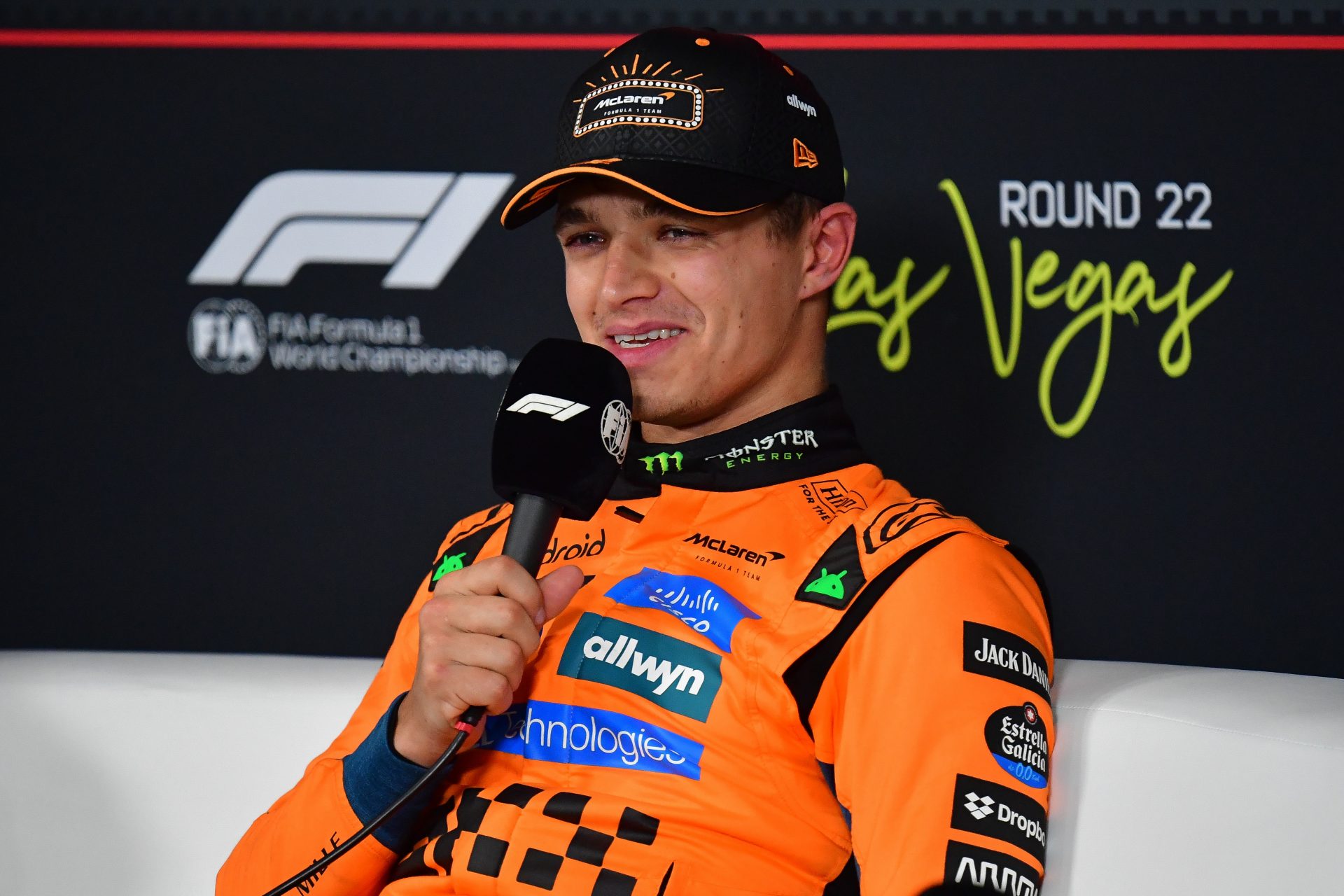 McLaren driver Lando Norris after qualifying for the Las Vegas Grand Prix. Source: Imagn Images