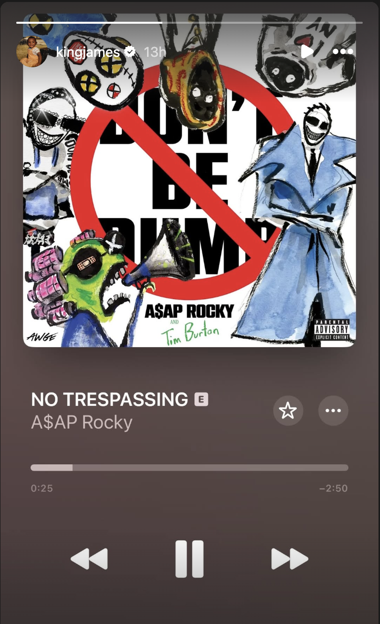 LeBron James Appears to Co-Sign A$AP Rocky&rsquo;s Drake Diss