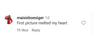 Boesiger's comment on Instagram