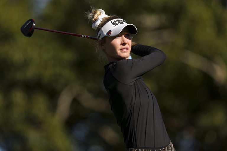 Nelly Korda carries “poop in a bag” as she enjoys a walk with her dog