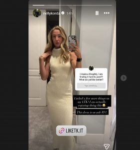Nelly Korda Flaunts $200 Cream Mockneck Maxi Dress