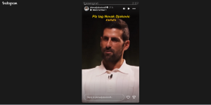 Jelena Djokovic's Instagram Story featuring Fraser Grut's video about Novak Djokovic (Source: Instagram/jelenadjokovicndf)