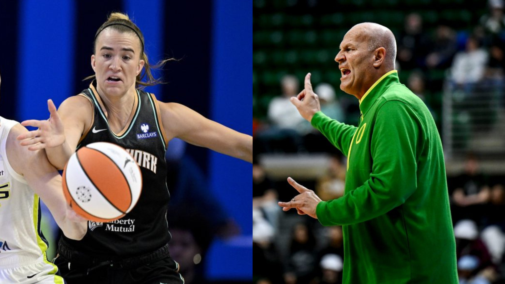 Sabrina Ionescu and Kelly Graves. - Source: Imagn