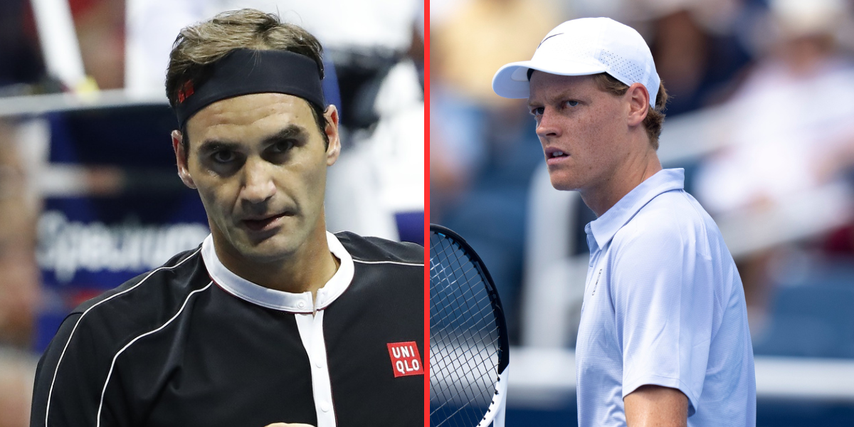 Roger Federer (left), Jannik Sinner (right), Sources: Imagn