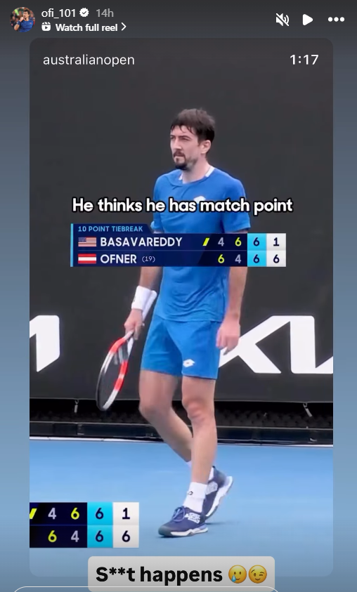 Screenshot from Sebastian Ofner's story on Instagram